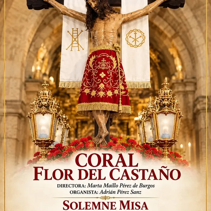 Cartel oficial: Coral Flor del Castaño, Solemne Misa en honor al Santísimo Cristo del Caño, 25 de octubre de 2026 a las 12:15 en Barco de Ávila